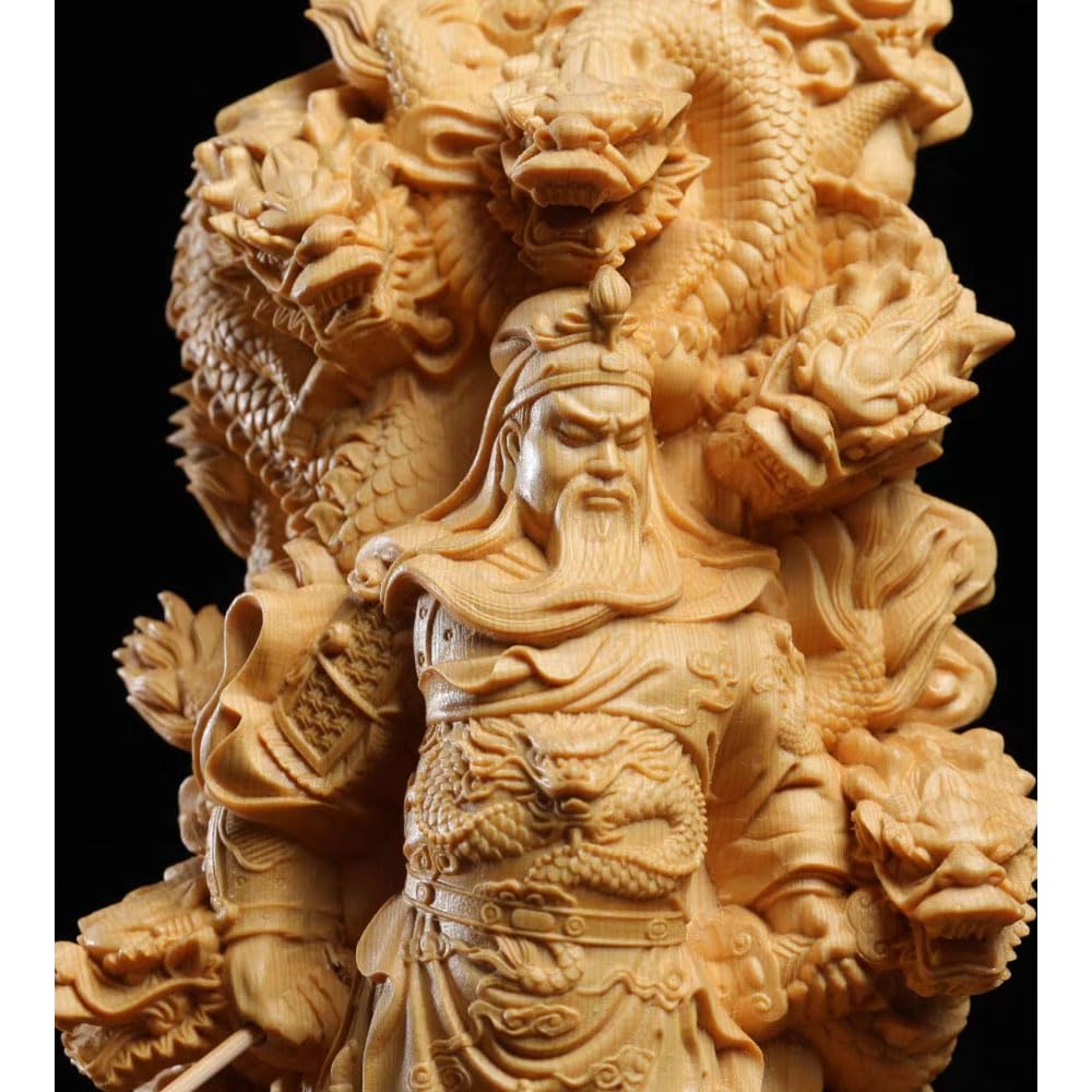 Amazon.co.jp: 関羽 雲長 木彫り 三国志 関羽像 武財神 義 桧木製 九龍